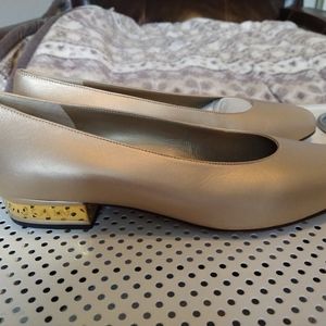 St. John pale gold shoes